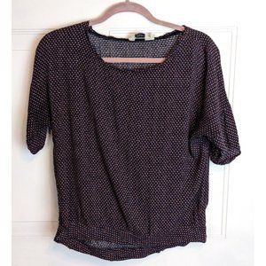 Anthropologie TYLHO xsmall top short sleeve relaxed shirt checker pattern